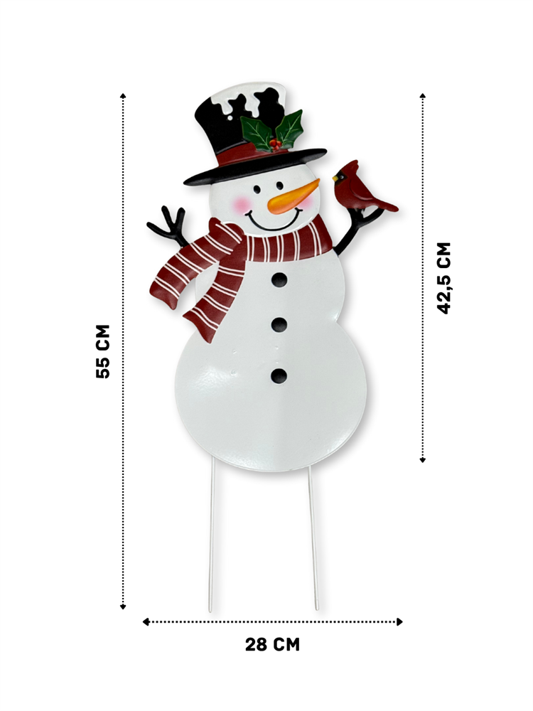 Садовый декор Снеговик в шляпе