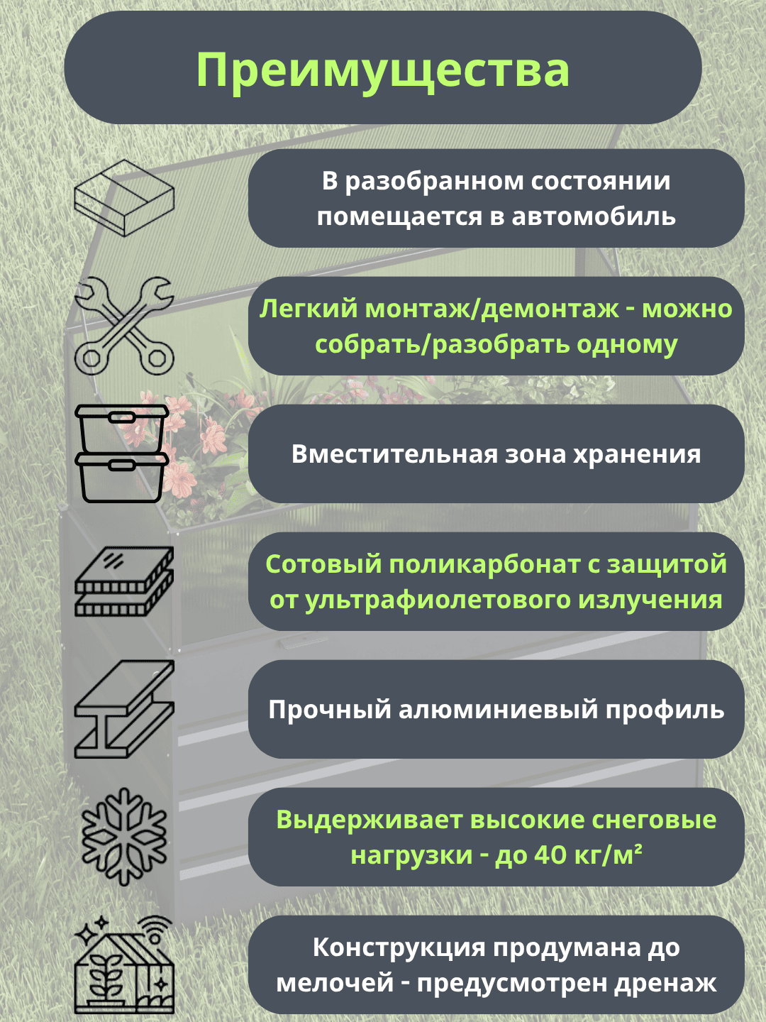 Мини-парник с зоной хранения Klesto GH110, быстросборный